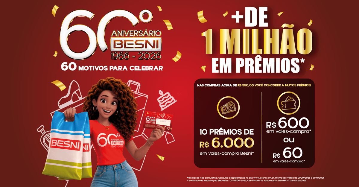 Promoção Besni 60 Anos, 60 Motivos para Celebrar