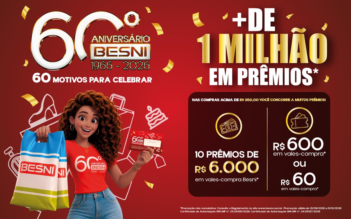 Promoção Besni 60 Anos, 60 Motivos para Celebrar